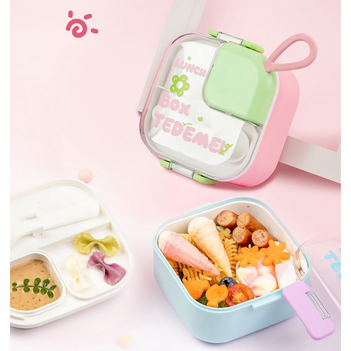 Lunch Box Tedemei Flower Pink 14cm