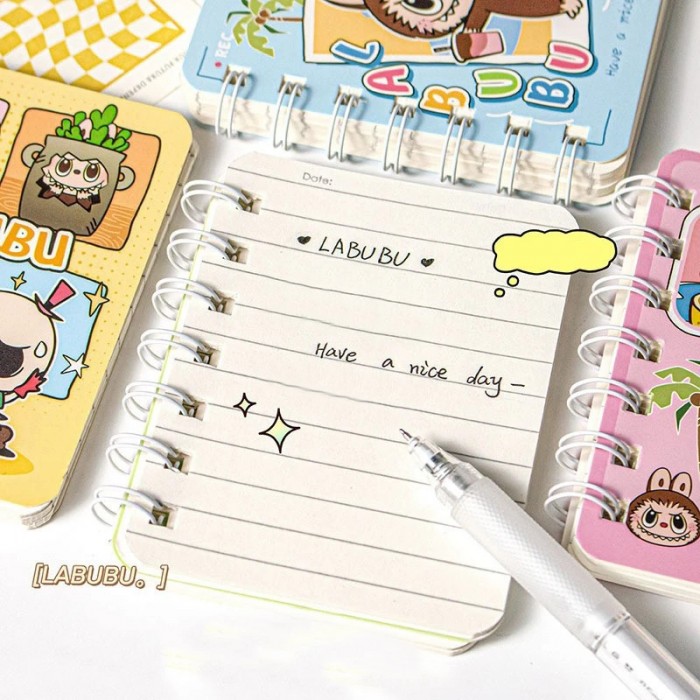 Carnet mic spiral Labubu galben