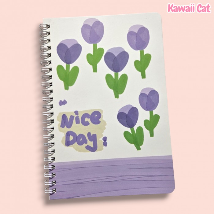 Caiet spiral A5 Purple Flowers