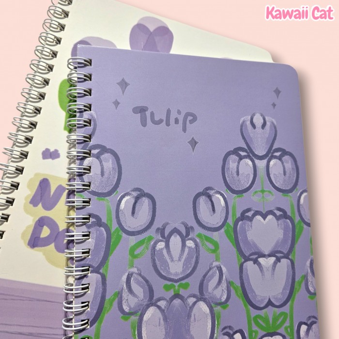 Caiet spiral A5 Purple Flowers