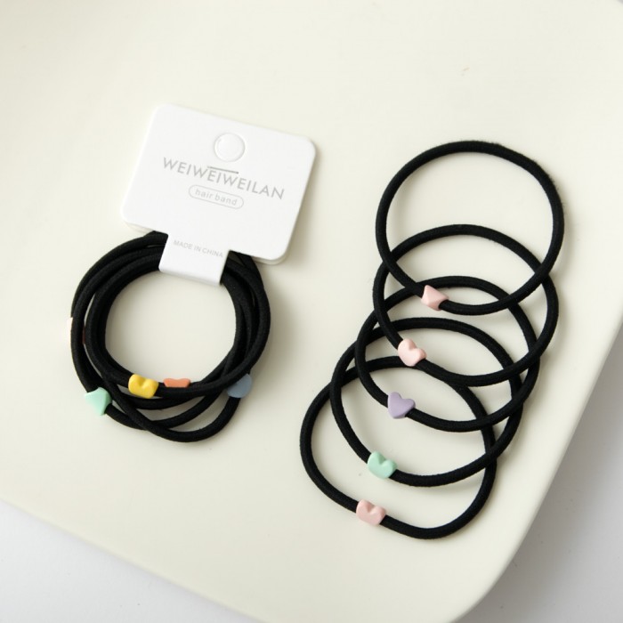 Elastic Păr Heart 5 buc