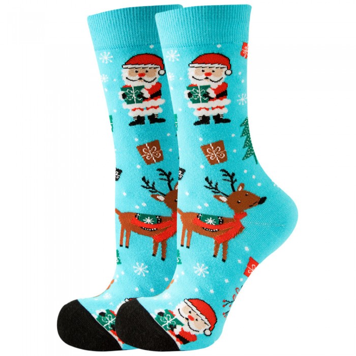Ciorapi lungi NY Blue Santa Claus